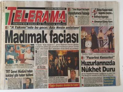 Sabah Gazetesi Telerama Eki - 27 Haziran 1994 - Madımak Facisasının 1 Yıl Dönümünde Aziz Nesin Anlatıyor - GZ47013 - 2