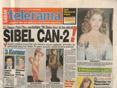 Sabah Gazetesi Telerama Eki 27 Kasım 1992 - Dansöz Pınar Eliçe , Assolistliğini Bir Başka Gece de İlan Edecek GZ116192 - 1
