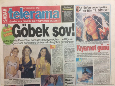 Sabah Gazetesi Telerama Eki 27 Temmuz 1993 - Pınar Eliçeden Göbek Şov GZ24808 - 1