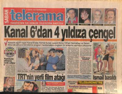 Sabah Gazetesi Telerama Eki 31 Ekim 1992 - Fatma Girik , Hülya Avşar Ve Bulut Arasın Başrolleri Paylaştığı Nefret Adlı Film GZ76496 - 1