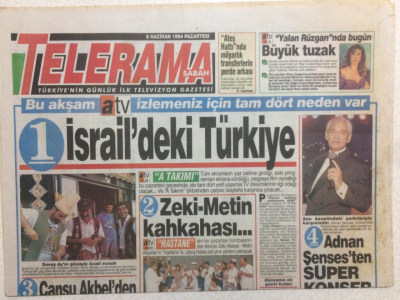 Sabah Gazetesi Telerama Eki 6 Haziran 1994 - Adnan Şensesten Süper Konser GZ24806 - 1