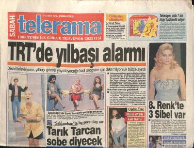 Sabah Gazetesi Telerama Eki 7 Kasım 1992 - TRTde Yılbaşı Alarmı GZ116235 - 1