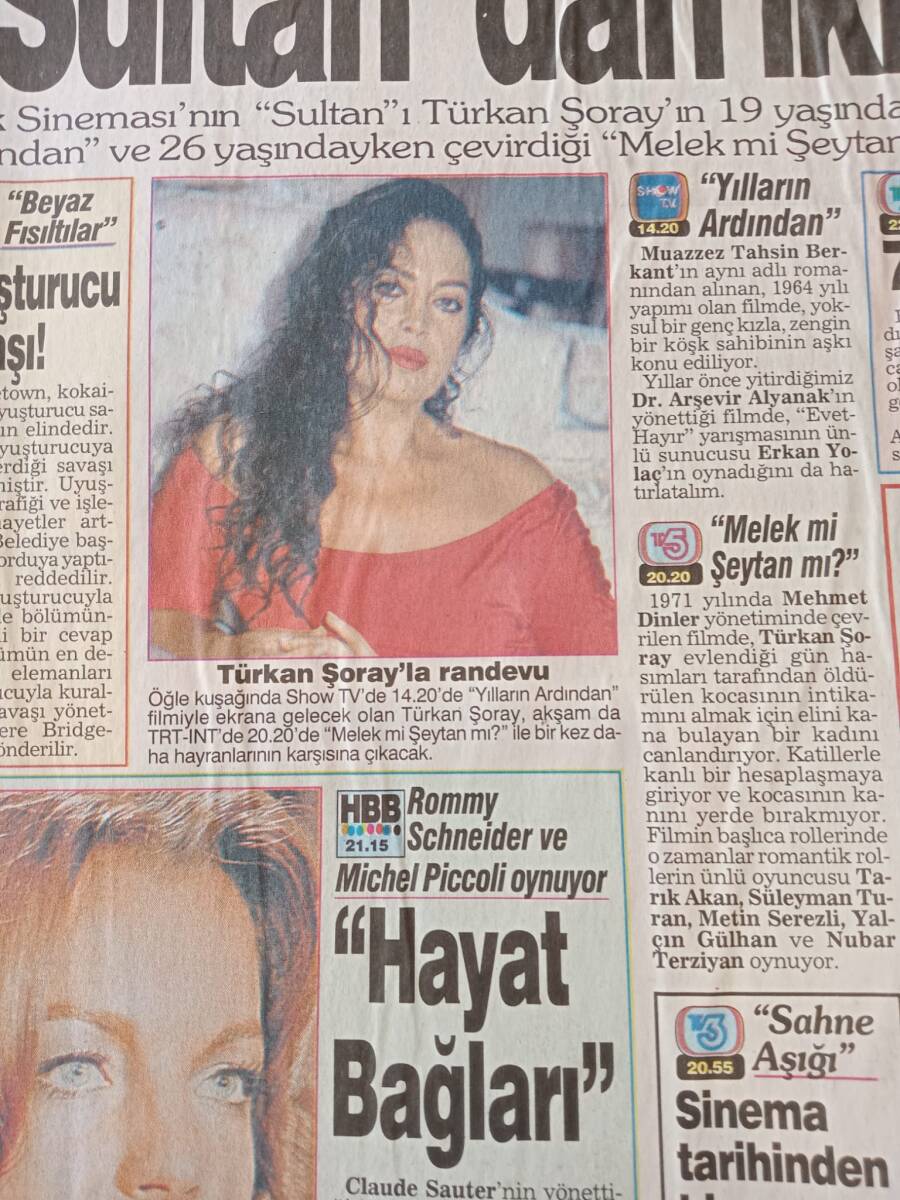 Sabah Gazetesi Telerama Eki 9 Mart 1993 - Türkan Şoray'dan İki Film - Barış Manço, Tam 10 Haftadır Para Almıyor! GZ145766 - 2