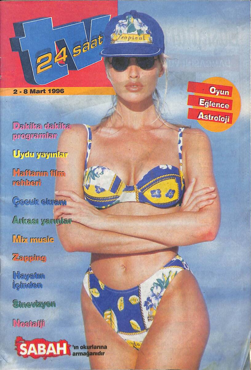 Sabah Gazetesi TV 24 Saat Dergisi 2 - 8 Mart 1996 - Rocky 5 - Brad Pitt - Neil McCauley - Müge Anlı - Haftanın Film Rehberi NDR90519 - 1