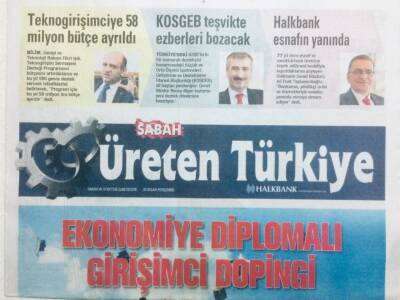 Sabah Gazetesi Üreten Türkiye Eki 30 Nisan 2015 - Ekonomiye Diplomalı Girişimci Dopingi GZ42804 - 1