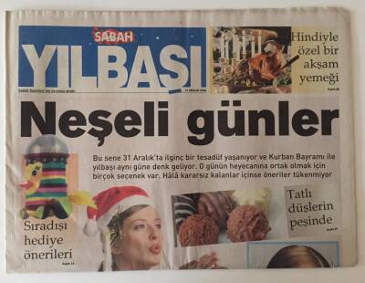 Sabah Gazetesi Yılbaşı Eki 21 Aralık 2006 -Kurban Bayramı Ve Yılbaşı Aynı Güne Denk Geliyor GZ22973 - 1
