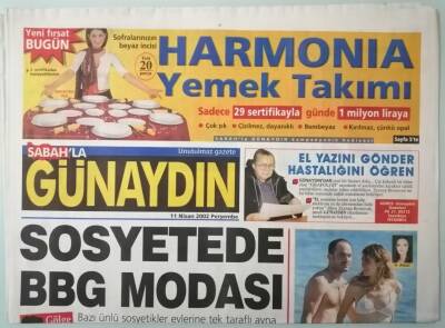 Sabah Günaydın Gazetesi 11 Nisan 2002 Güzel Mankenlerin Gizli Aşk İtirafları -GZ37072 - 1