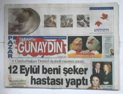 Sabah Günaydın Gazetesi 14 Kasım 2004 - 9. Cumhurbaşkanı Demirel Diyabetli Yaşamını Anlattı GZ7068 - 2