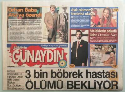 Sabah Günaydın Gazetesi 14 Nisan 2004 Orhan Gencebay Ataya Özendi- GZ44188 - 1
