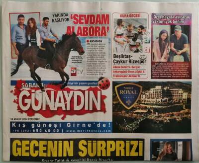Sabah Günaydın Gazetesi 18 Aralık 2014 Özcan Deniz Özel Hayata Ayıracak Vaktim Yok Benim -GZ44042 - 2
