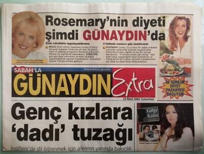 Sabah Günaydın Gazetesi 23 Mart 2002 Helin Avşardan Hülya Avşarı Şoke Edecek İlginç Bir İtiraf -GZ44037 - 1