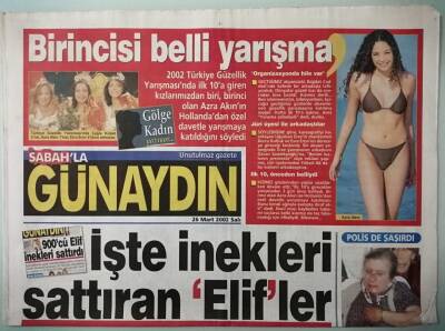Sabah Günaydın Gazetesi 26 Mart 2002 Deniz Akkaya Ben Adice Reklam Yapmam -GZ37070 - 1