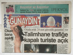 Sabah Günaydın Gazetesi 27 Haziran 2004 - Talimhane Trafiğe Kapalı Turiste Açık GZ5557 - 2