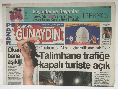 Sabah Günaydın Gazetesi 27 Haziran 2004 - Talimhane Trafiğe Kapalı Turiste Açık GZ5557 - 1
