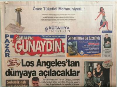 Sabah Günaydın Gazetesi 27 Mart 2005 Tarkan Yolu Açtı Sıra Diğerlerinde -GZ37593 - 1