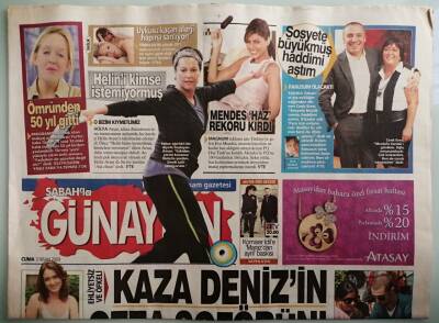 Sabah Günaydın Gazetesi 3 Nisan 2009 Hülya Avşar Helin Kıymetlimiz Herkese Vermeyiz -GZ44061 - 2