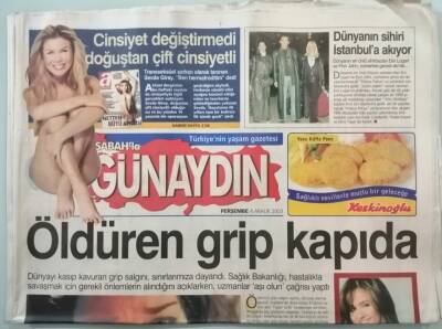Sabah Günaydın Gazetesi 4 Aralık 2003 Kırılan Eli Şans Getirdi - GZ44912 - 2