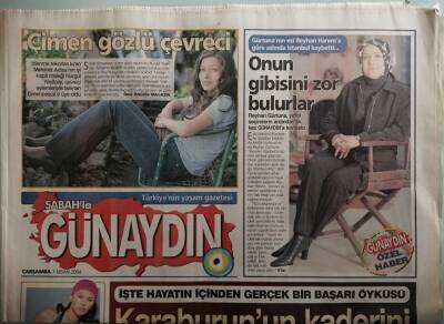 Sabah Günaydın Gazetesi 7 Nisan 2004 Ayşe Hatunun Renkli Tuvası - GZ44206 - 1