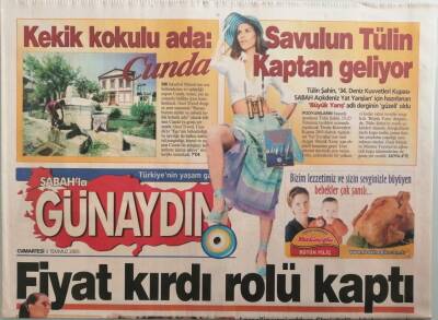 Sabah Günaydın Gazetesi 9 Temmuz 2005 Yeşim Salkım Tolga Örnek İmzalı Belgeselde Hürrem Sultanı Oynayacak -GZ37594 - 1