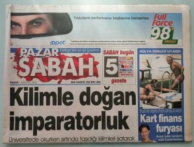 Sabah Pazar Gazetesi 1 Ağustos 2004 Hülya Avşarın Kart Finansları -GZ37057 - 1
