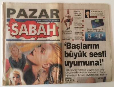 Sabah Pazar Gazetesi 10 Eylül 2000 - Hakkı Devrim Ve Hıncal Uluç Bir Araya Gelip Türkçe Meselesine Daldılar GZ13067 - 2