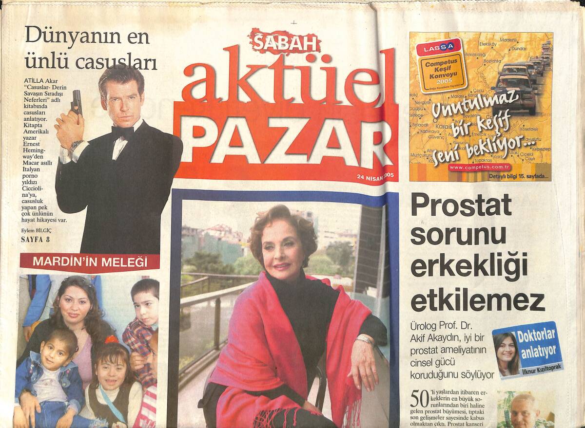 Sabah Pazar Gazetesi 24 Nisan 2005 - Ayten Gökçer Hayat Hikayesiyle - Sadri Alışık'ı Anmak GZ3808 - 1