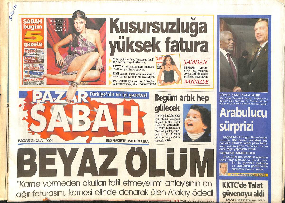 Sabah Pazar Gazetesi 25 Ocak 2004 - Begüme Semra Özal Sahip Çıktı - Trabzon Bu Fotoğrafı Konuşuyor GZ3769 - 1