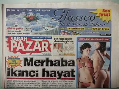 Sabah Pazar Gazetesi 7 Nisan 2002 Kayahan İftiharla Takdim Eder -GZ37363 - 1