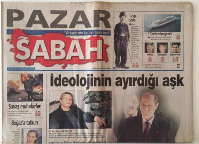 Sabah Pazar Gazetesi 9 Ocak 2000 - Özel Haber Devlet Bahçeli Ve Menşure Algan İdeolojinin Ayırdığı Aşk GZ16057 - 1