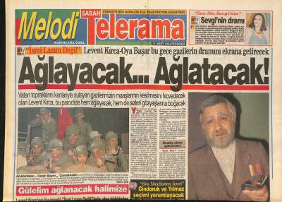 Sabah Telerama Gazetesi 31 Mart 1994 - Levent Kırca ve Oya Başar, Muazzez Abacı, Şebnem Akyüz GZ126331 - 1