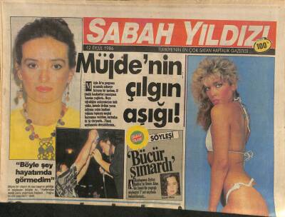 Sabah Yıldızı Gazetesi 12 Eylül 1986 - Müjde Ar Çılgın Aşığını Kovdu ! GZ80145 - 1