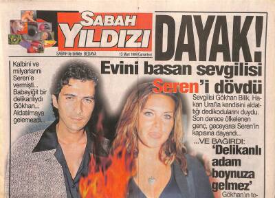 Sabah Yıldızı Gazetesi 13 Mart 1999 - Seda Sayan , Leventi Yakalarsa Dövecek GZ115375 - 1