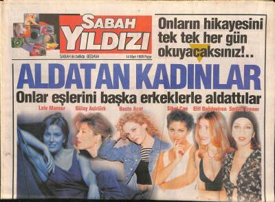 Sabah Yıldızı Gazetesi 14 Mart 1999 - Sertab Erener Kocası Levent Yükseli En Yakın Arkadaşıyla Aldattı GZ115376 - 1