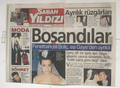 Sabah Yıldızı Gazetesi 14 Nisan 1999 - Fenerbahçeli Boliç , Eşi Gayeden Ayrıldı GZ8471 - 1