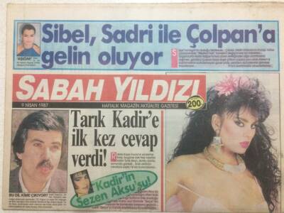 Sabah Yıldızı Gazetesi 9 Nisan 1987 - Perihan Savaş Yine Mahkemelik, Tarık Kadire İlk Kez Cevap Verdi GZ50751 - 1