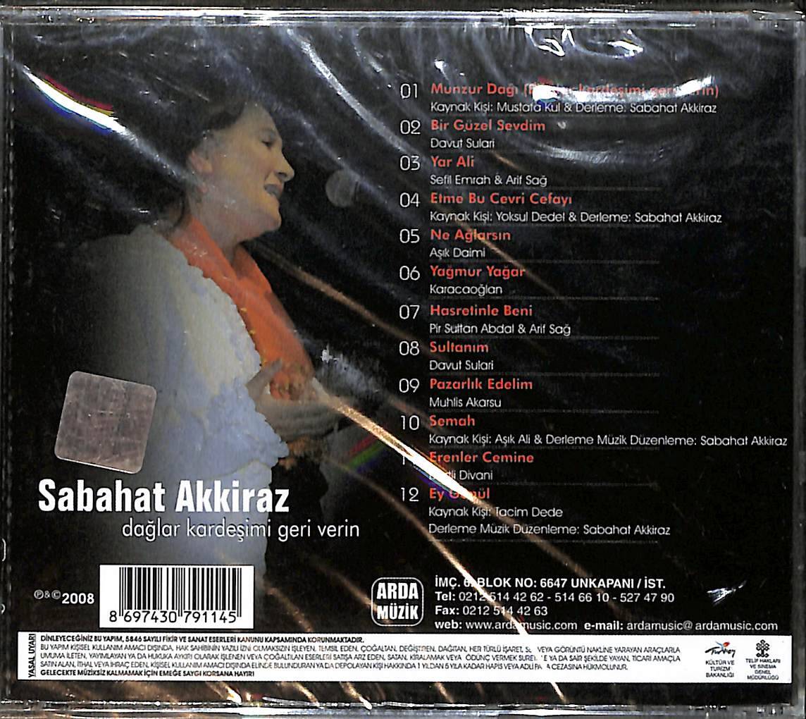 Sabahat Akkiraz - Dağlar Kardeşimi Geri Verin CD (Sıfır) CD4278 - 2