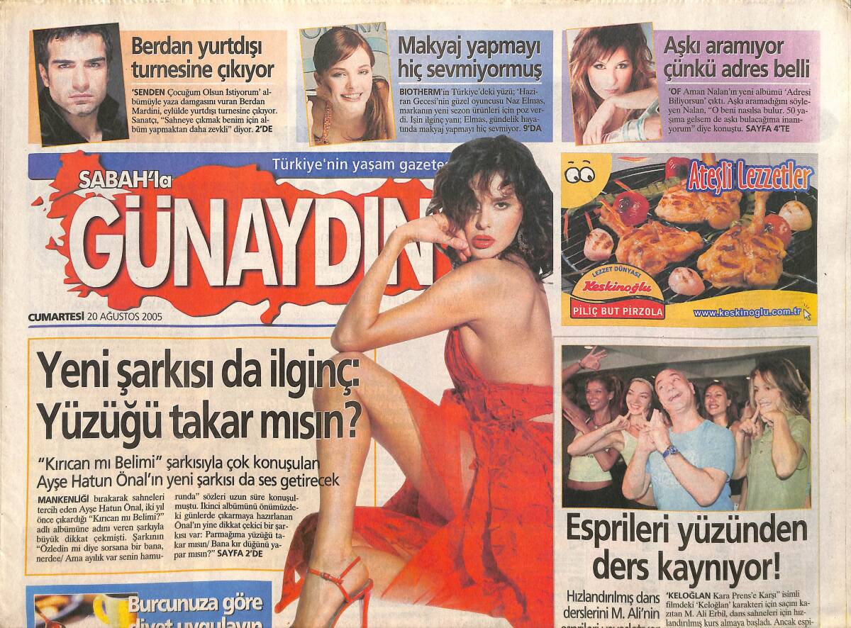 Sabah'la Günaydın Gazetesi 20 Ağustos 2005 - Yonca Evcimik'ten Yaza Özel Single - Nalan: Aşkı Aramıyorum O Beni Bulur GZ3396 - 1
