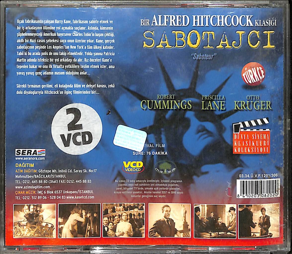 Sabotajcı - Sabotör (Saboteur) Bir Alfred Hitchcock Klasiği VCD Film (İkinci El) VCD27590 - 2