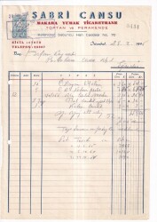 SABRİ CANSU MAKARA YUMAK TİCARETHANE İİTANBUL.1955 YILI FATURA - Gökçekoleksiyon