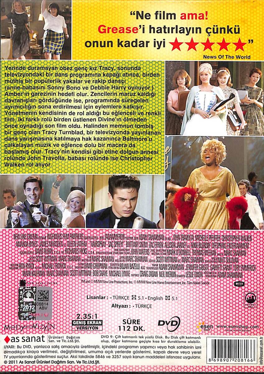 Saç Spreyi - Hairspray DVD Film (İkinci El) DVD2563 - 2