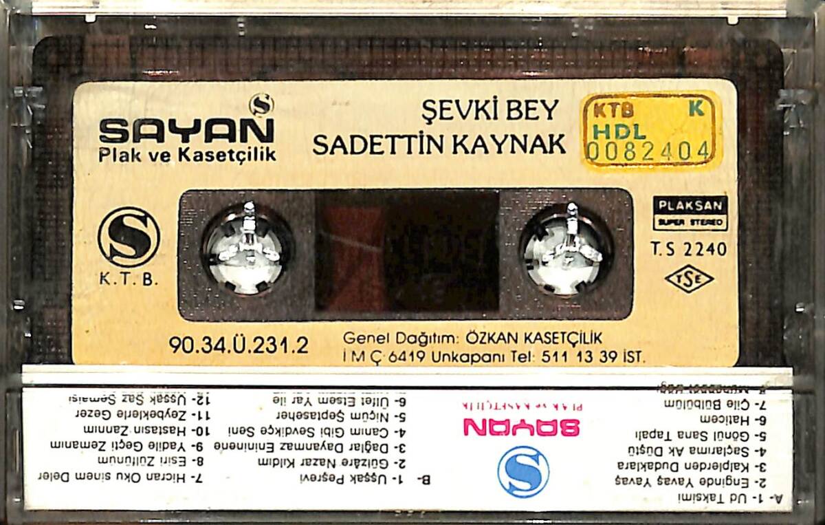 Sadettin Kaynak&Şevki Bey - Fasıl Kaset (İkinci El Kaset) KST29715 - 2