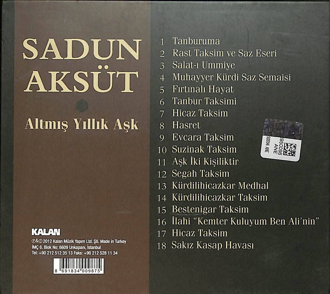 Sadun Aksüt - Altmış Yıllık Aşk CD (İkinci El) CD4941 - 3