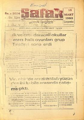Şafak 16 Mart 1983 - İlk Ve Orta Dereceli Okullar Arası Halk Oyunları Grup Finalleri Sona Erdi GZ122432 - 1