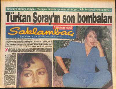 Saklambaç Cumartesi Gazetesi 4 Kasım 1989 - Türkan Şoray Röportajı, Sezen Aksu Kahkahalara Boğuldu, Liz Elut GZ126342 - 1