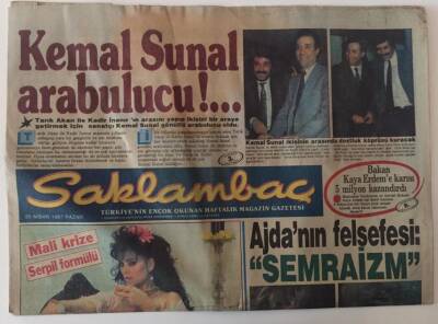 Saklambaç Gazetesi 26 Nisan 1987 - Kemal Sunal Arabulucu , Ajdanın Felsefesi Semraizm GZ28219 - 1