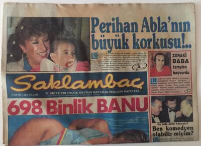 Saklambaç Gazetesi 3 Mayıs 1987 - Perihan Ablanın Büyük Korkusu ,698 Binlik Banu Alkan GZ28220 - 1