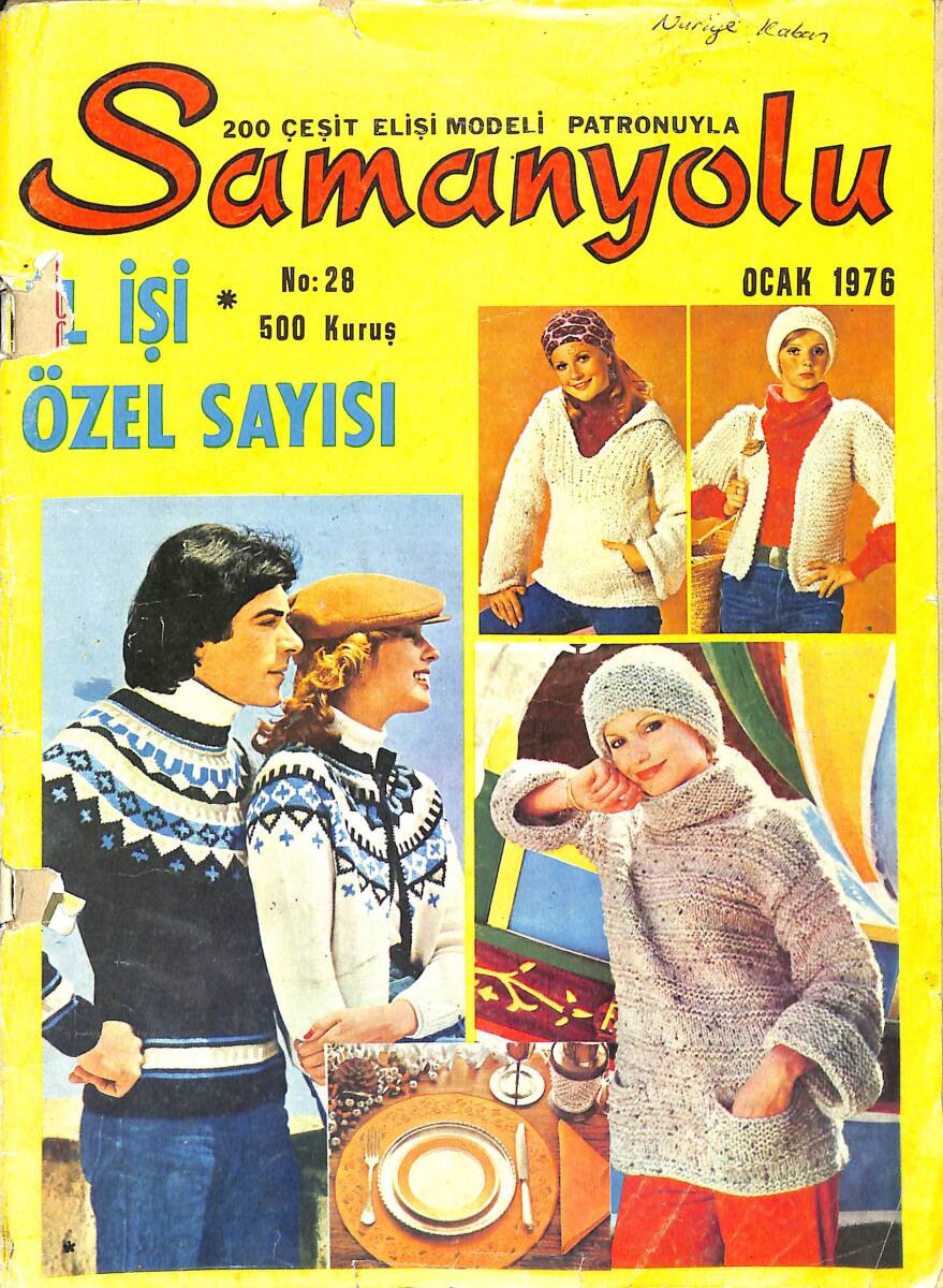 Samanyolu El İşi Sayısı Ocak 1976 No : 28 - Bluzları İşleyin - Kurdele Yastıklar NDR91431 - 1
