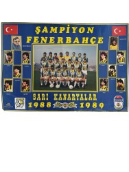 Şampiyon Fenerbahçe 1988 - 1989 Yılı Kartpostal (Ultra Dev Boy) KRT24036 - Gökçekoleksiyon