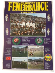 Şampiyon Fenerbahçe Futbol Takımı Kadrosu 1982 - 1983 Yılı Kartpostal (Ultra Dev Boy) KRT24040 - Gökçekoleksiyon
