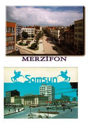 Samsun - Cumhuriyet Meydanı & Merzifon Kartpostal KRT7903 - 1